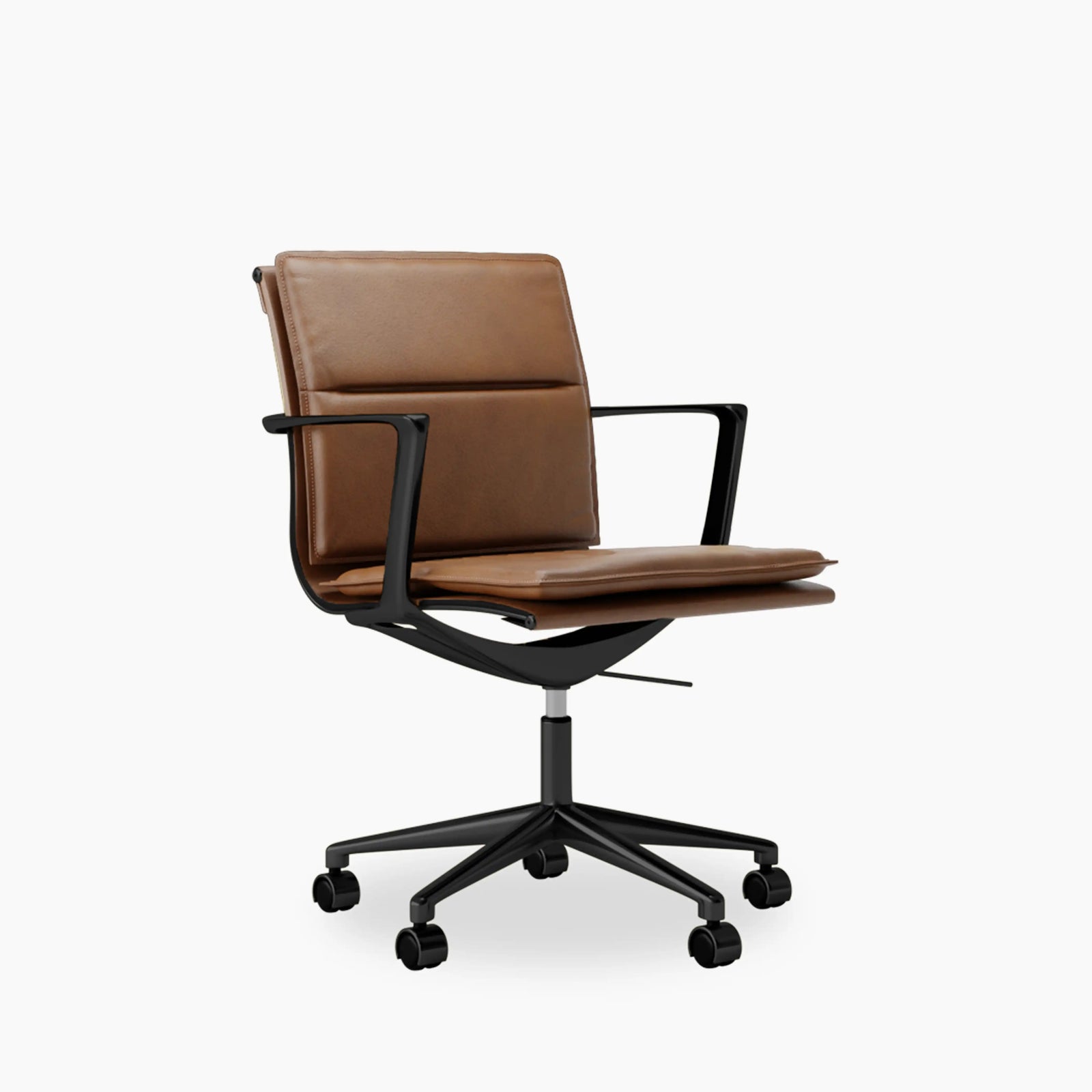 Bria Office Chair | Vintage Tan Faux Leather & Black