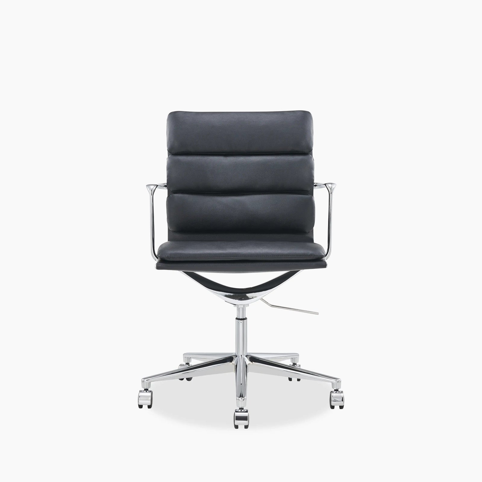 Urma Office Chair | Black Faux Leather & Chrome