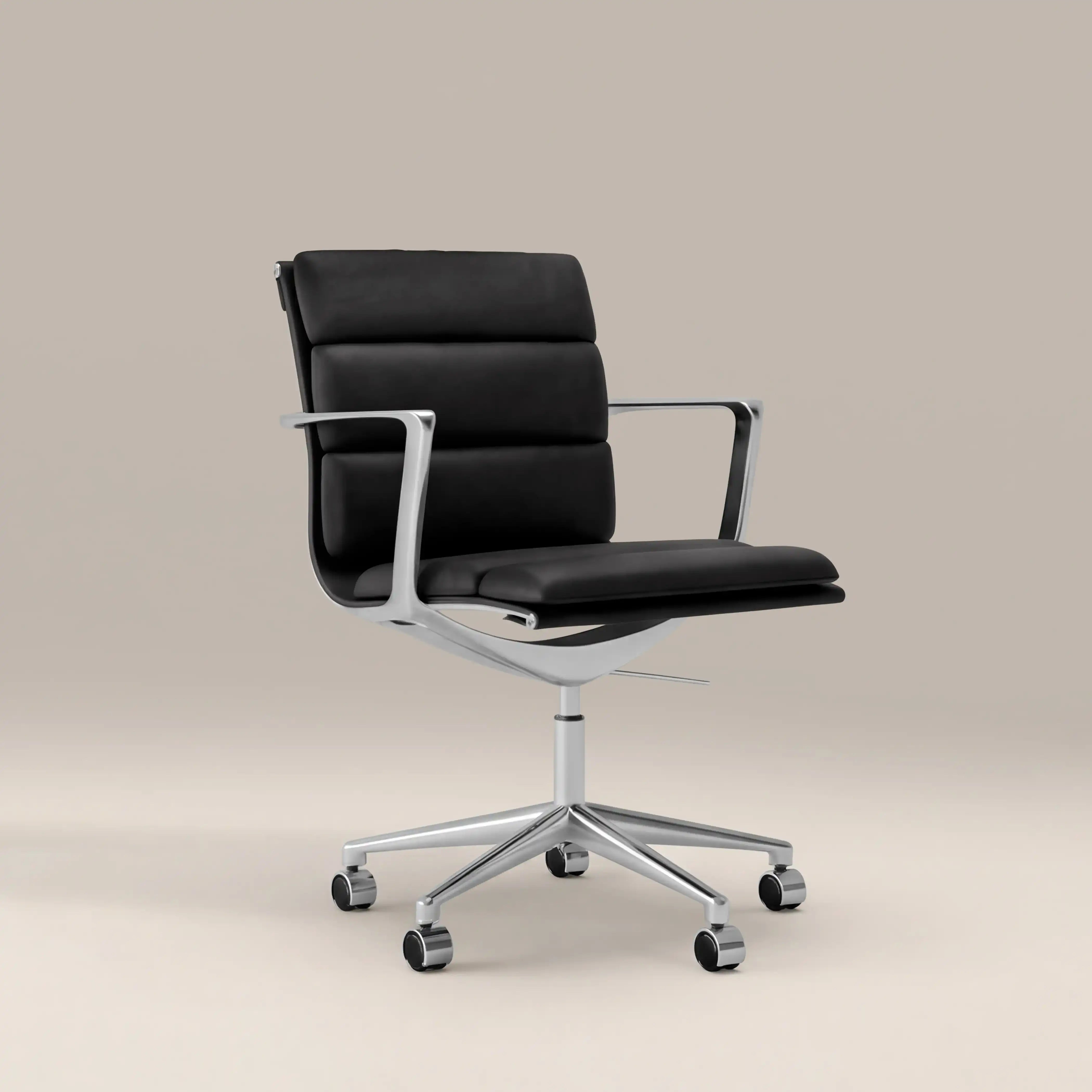 Urma Office Chair | Black Faux Leather & Chrome