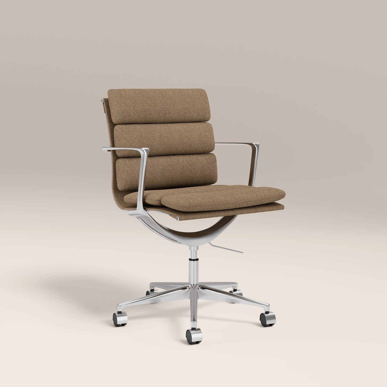 Urma Office Chair | Speckled Cappuccino Boucle & Chrome
