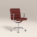 Urma Office Chair | Rust Red Sustainable Velvet & Chrome