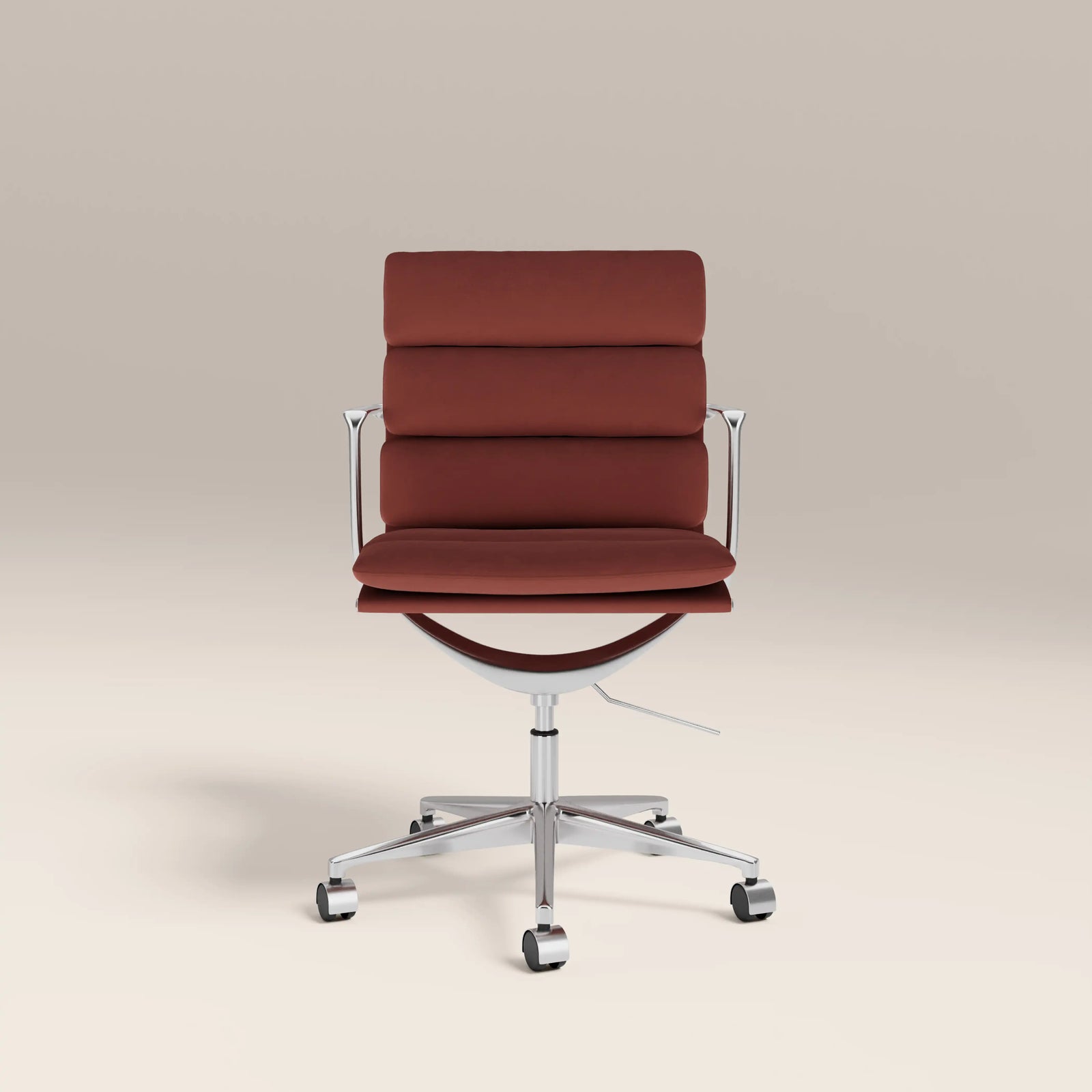 Urma Office Chair | Rust Red Sustainable Velvet & Chrome