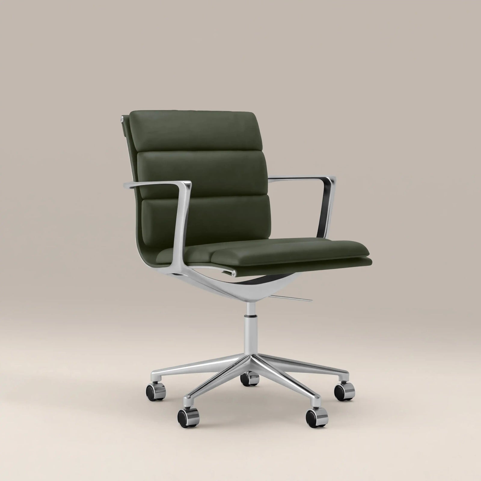 Urma Office Chair | Vintage Green Faux Leather & Chrome