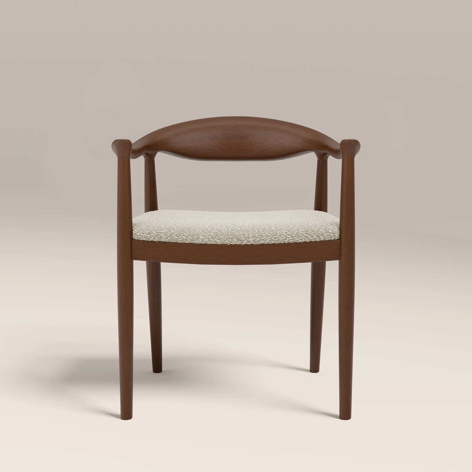 Luma Wooden Carver Dining Chair | Speckled Stone Sustainable Boucle & Walnut