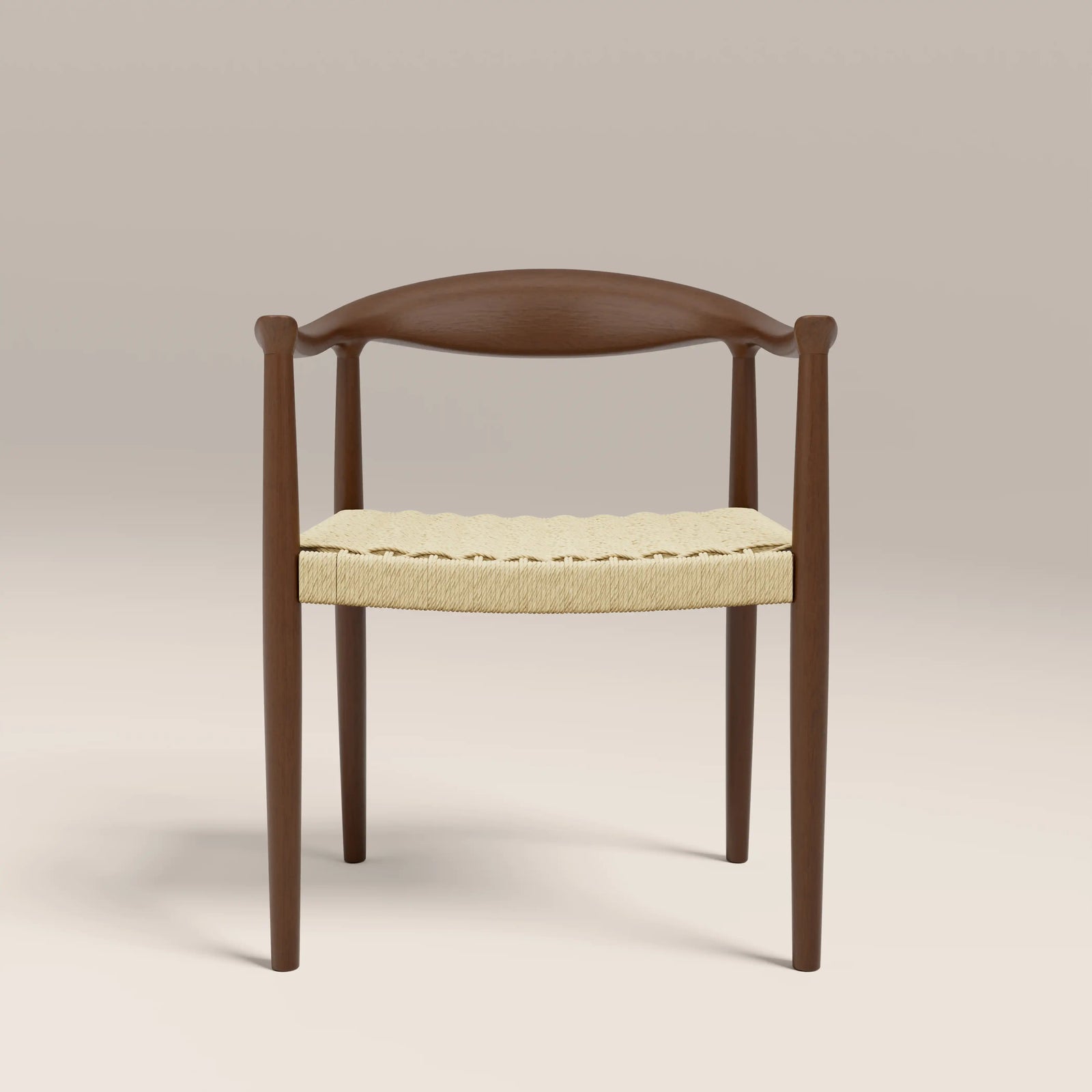 Luma Wooden Carver Dining Chair | Natural Weave & Walnut