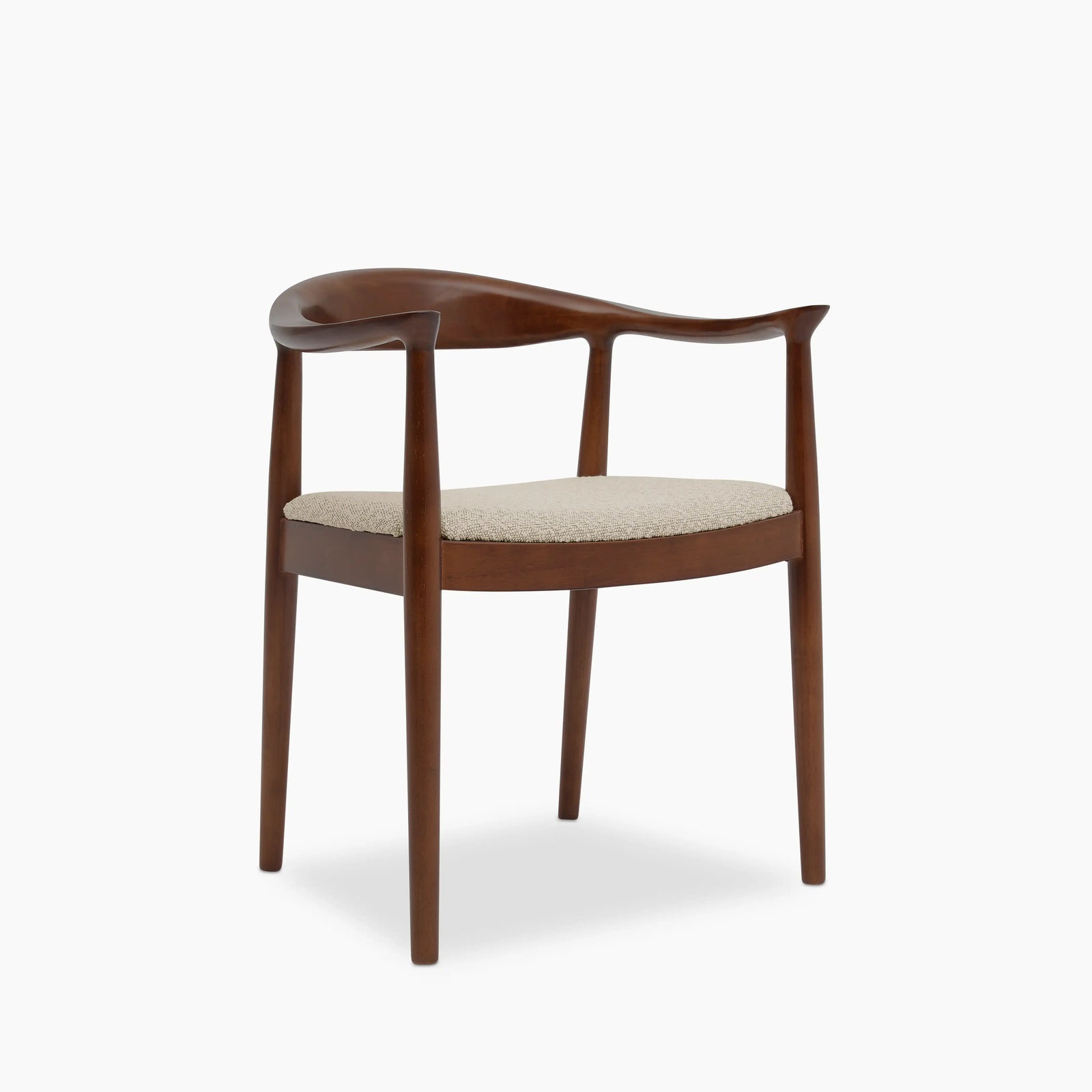 Luma Wooden Dining Chair | Speckled Stone Sustainable Boucle & Walnut