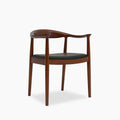 Luma Wooden Dining Chair | Vintage Black Faux Leather & Walnut