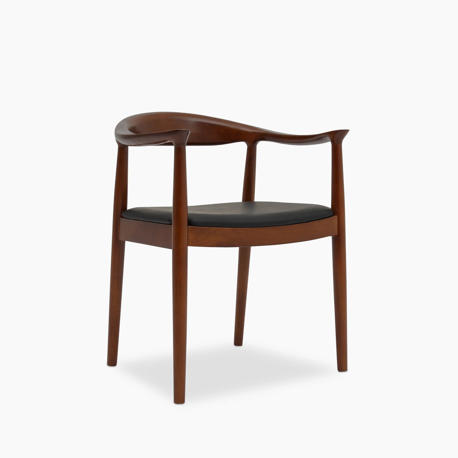 Luma Wooden Dining Chair | Vintage Black Faux Leather & Walnut