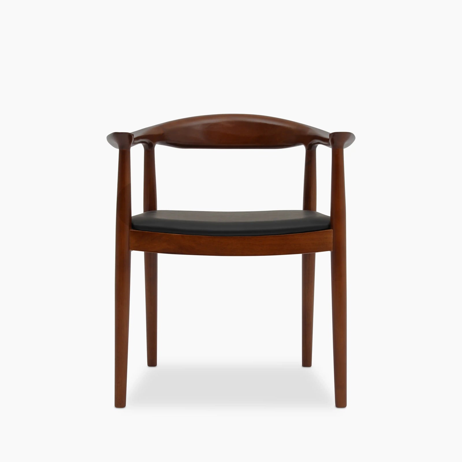 Luma Wooden Dining Chair | Vintage Black Faux Leather & Walnut