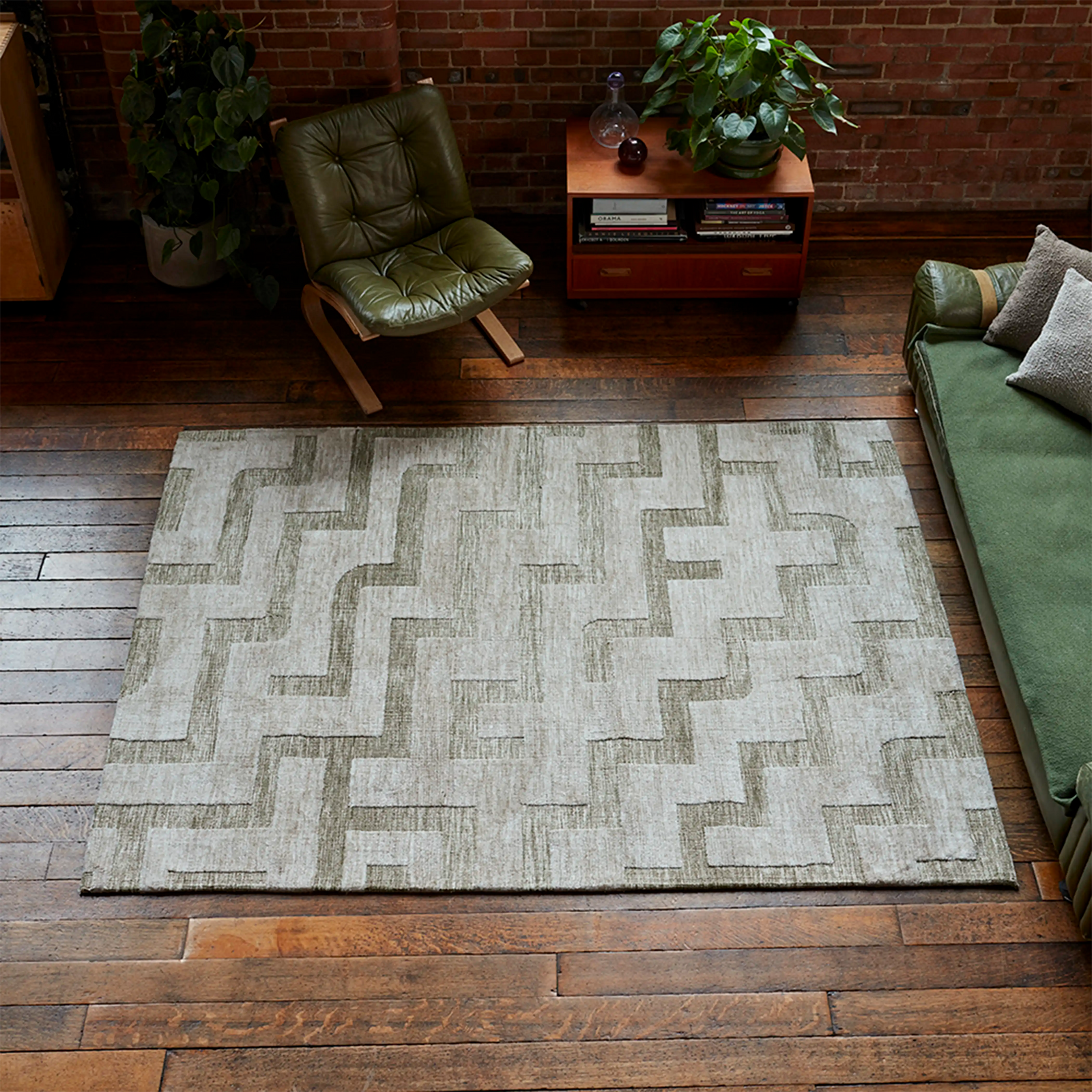 Jarret Rug | Green & Cream