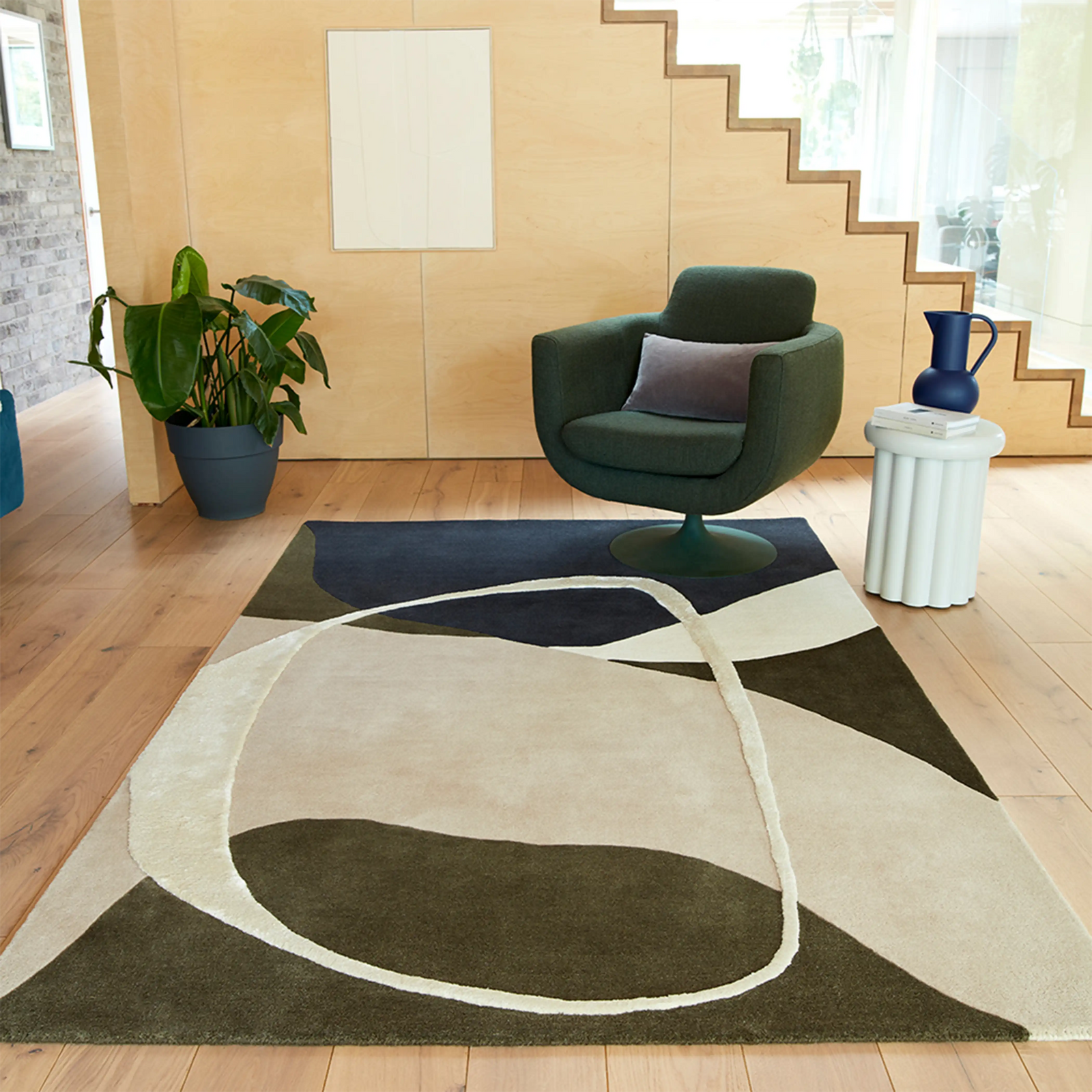 Eithan Hand Tufted Rug | Moss Green