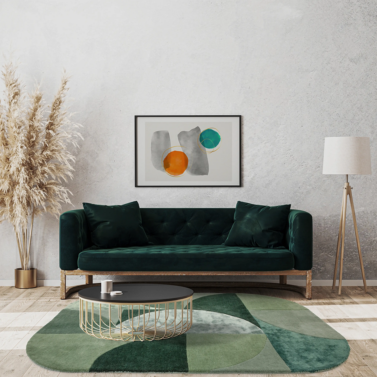 Robyn Oval Hand Tufted Rug | Forest