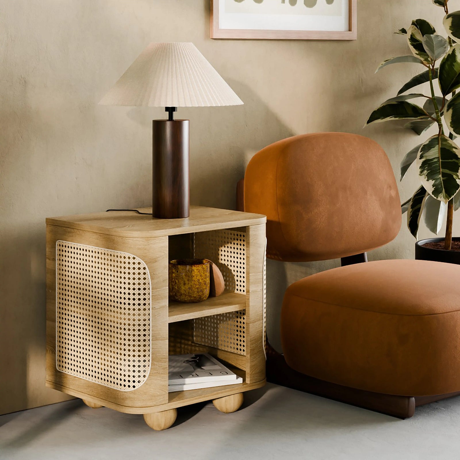 Una Wooden Side Table | Oak & Cane