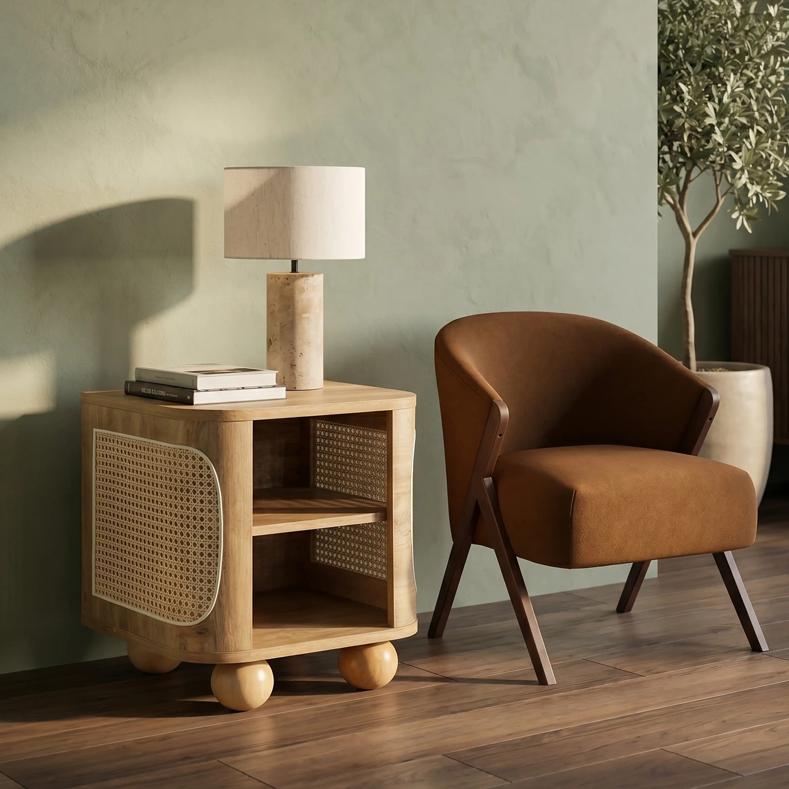 Una Square Wooden Side Table | Oak & Cane