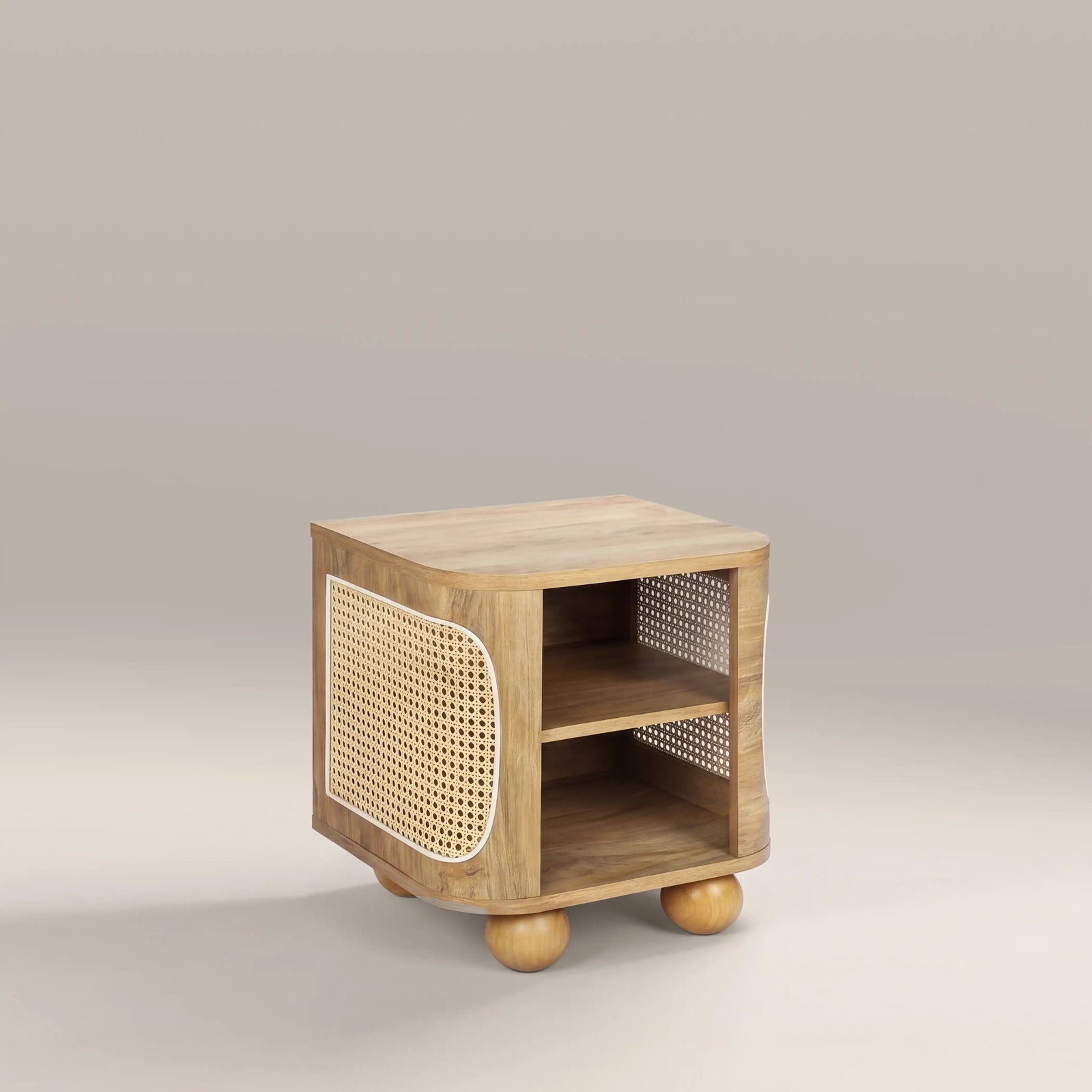 Una Square Wooden Side Table | Oak & Cane