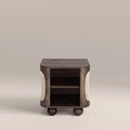 Una Square Wooden Side Table | Walnut & Cane