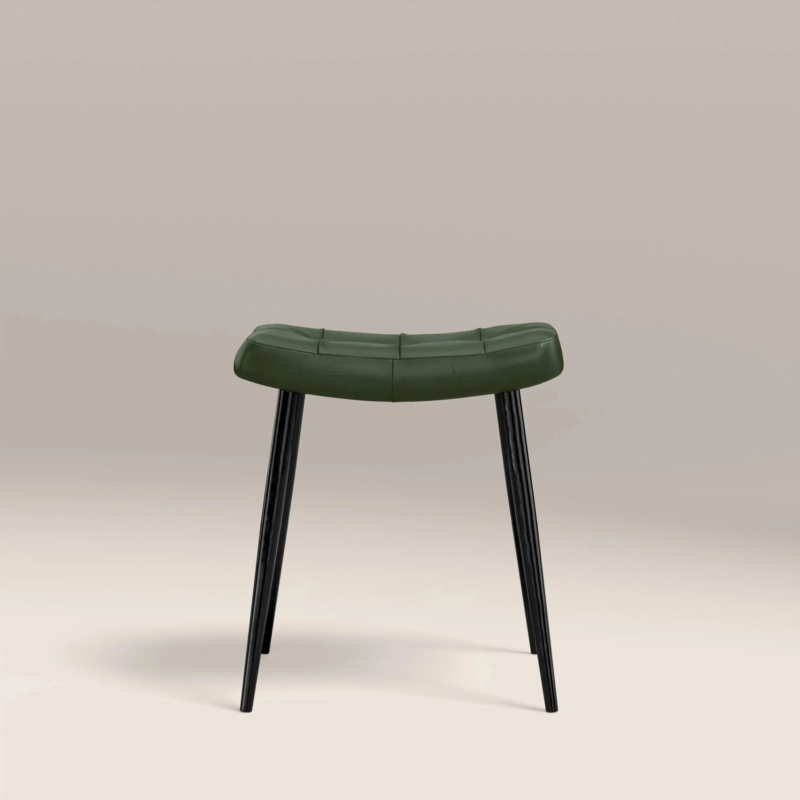 Utah Low Stool | Vintage Green Faux Leather & Black