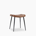 Utah Low Stool | Tan Faux Leather & Black
