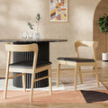Chiswick Wooden Dining Chair | Black Faux Leather & Natural