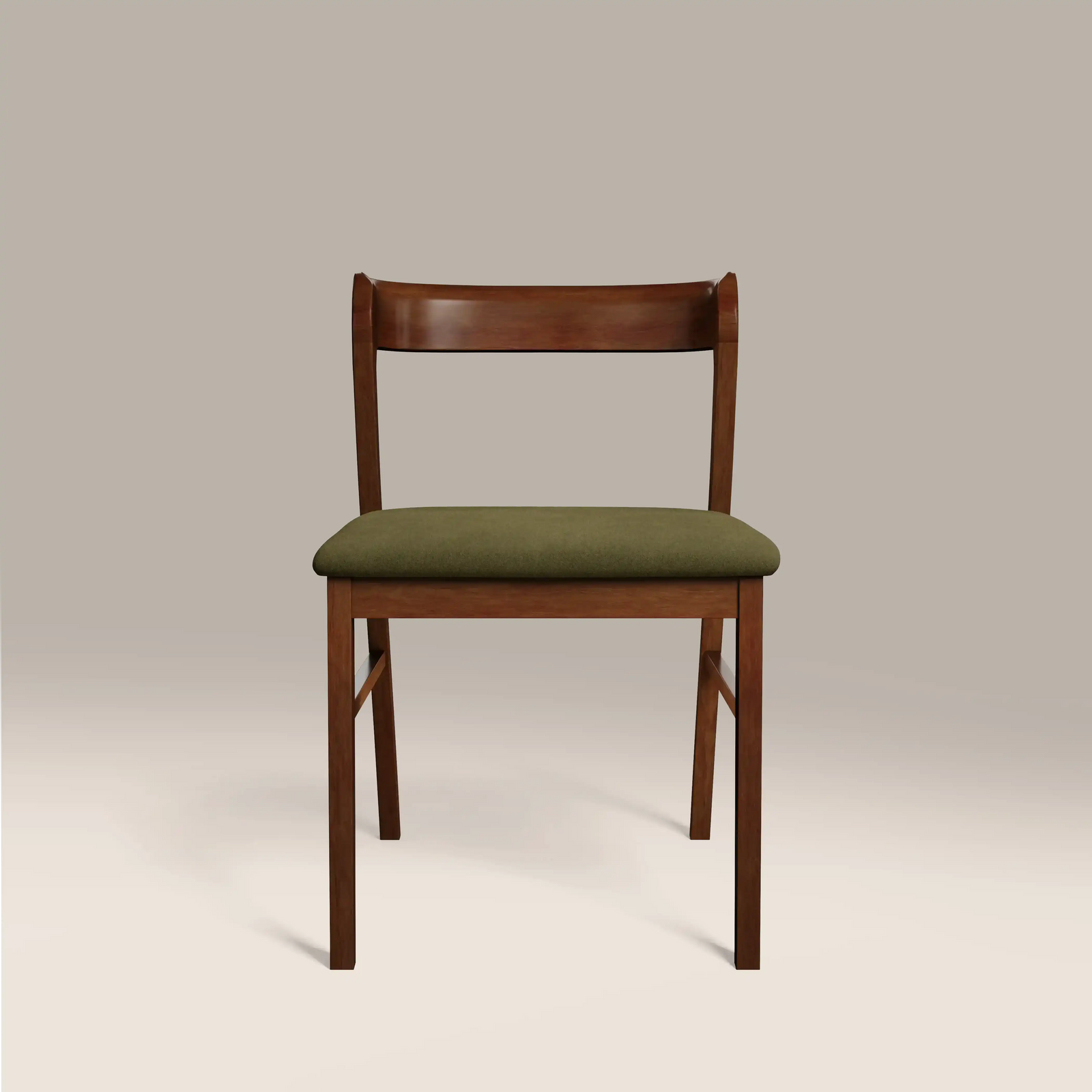 Chiswick Wooden Dining Chair | Moss Green Sustainable Mohair Velvet & Walnut
