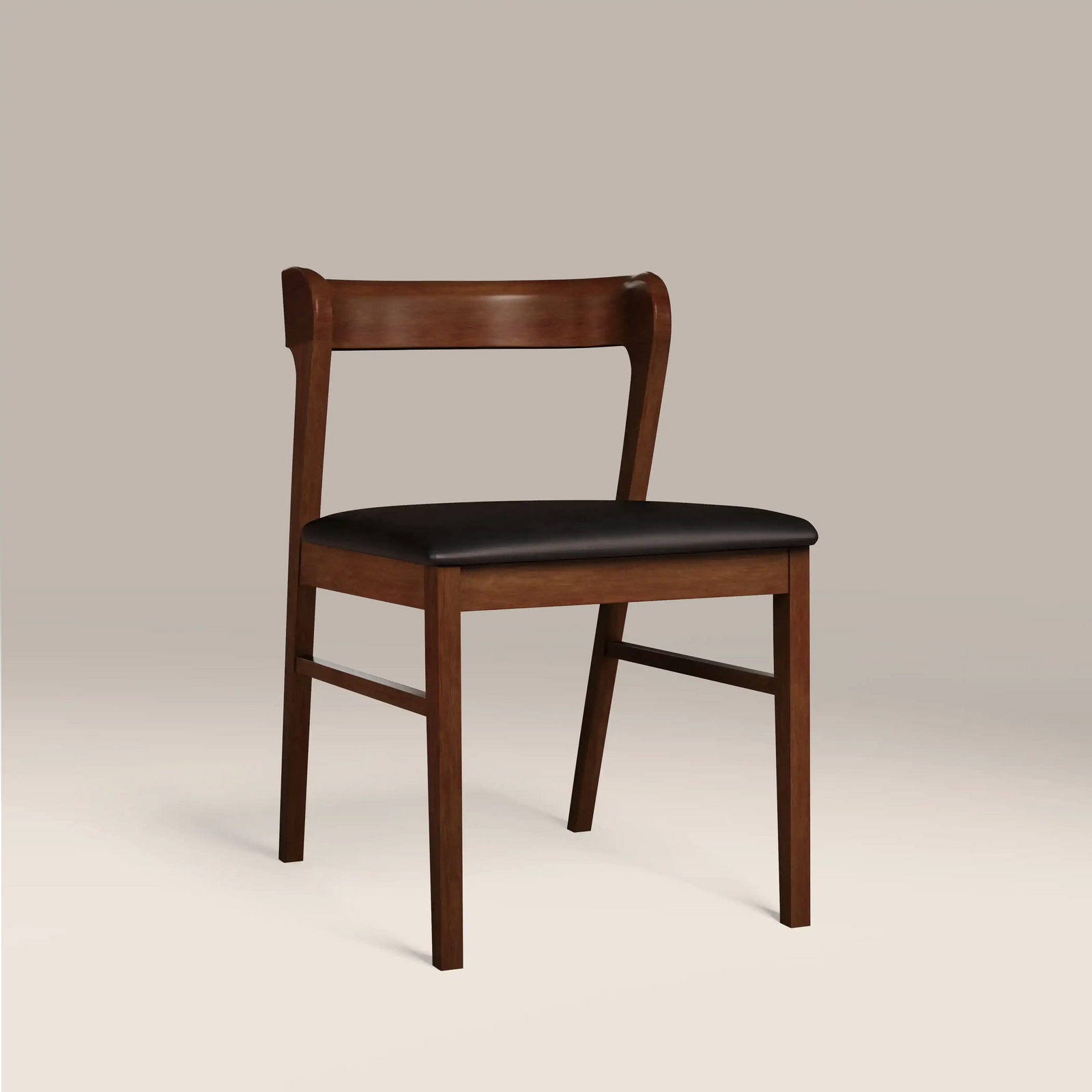 Chiswick Wooden Dining Chair | Black Faux Leather & Walnut