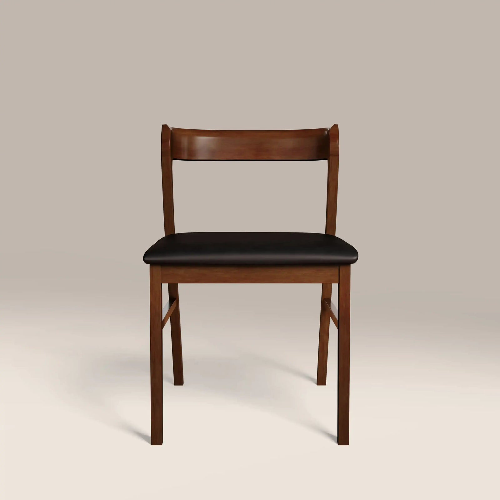 Chiswick Wooden Dining Chair | Black Faux Leather & Walnut