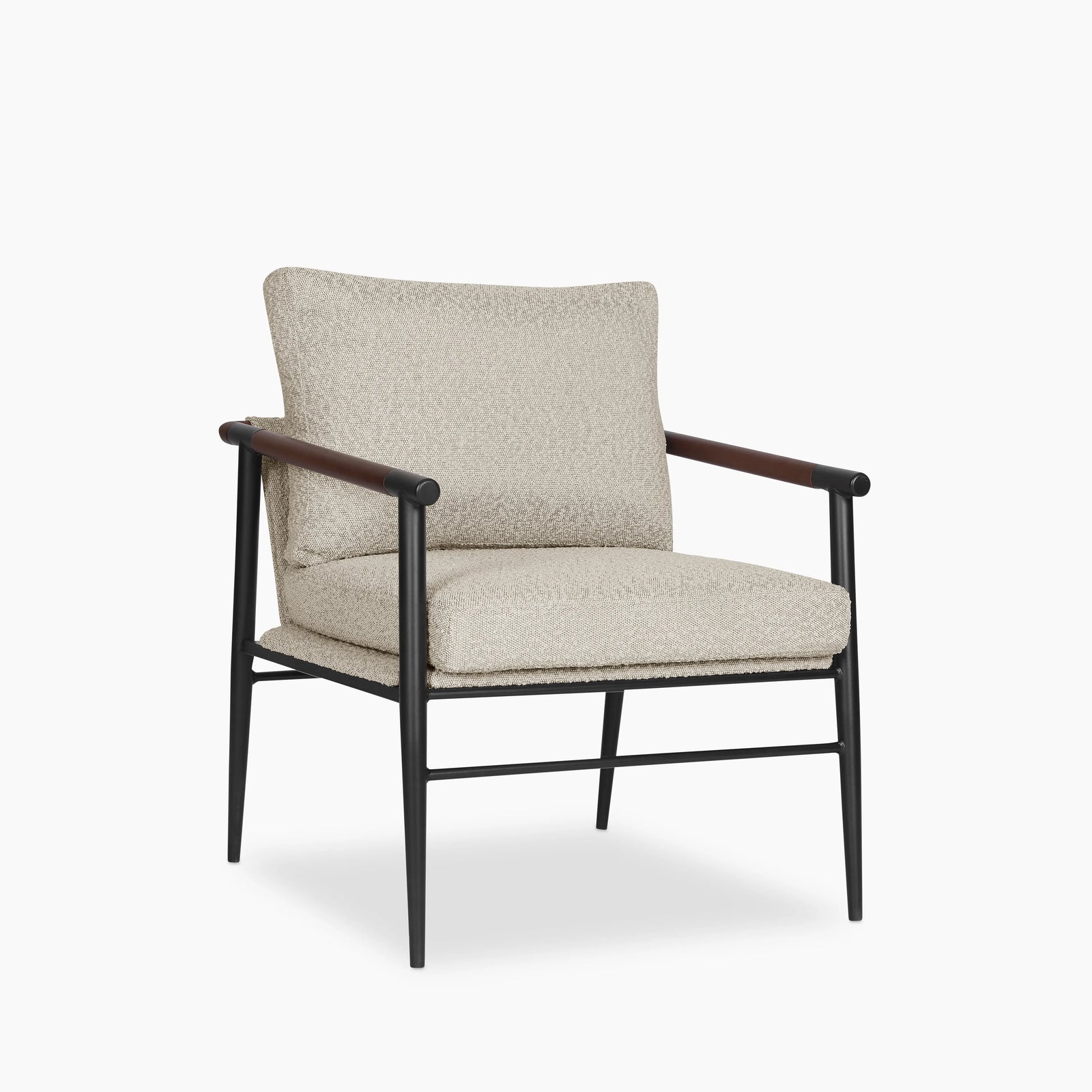 Barbican Armchair | Speckled Stone Sustainable Boucle & Black