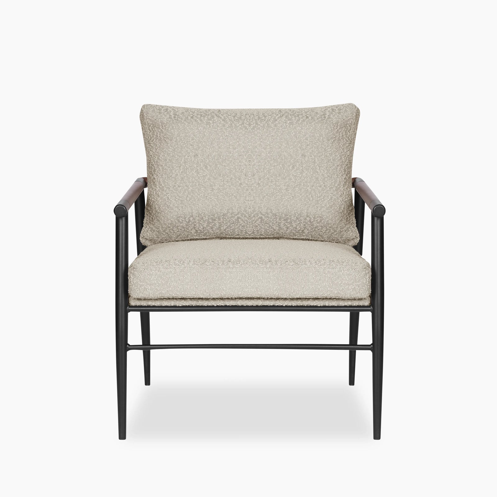 Barbican Armchair | Speckled Stone Sustainable Boucle & Black