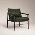 Barbican Armchair | Vintage Green Faux Leather & Black