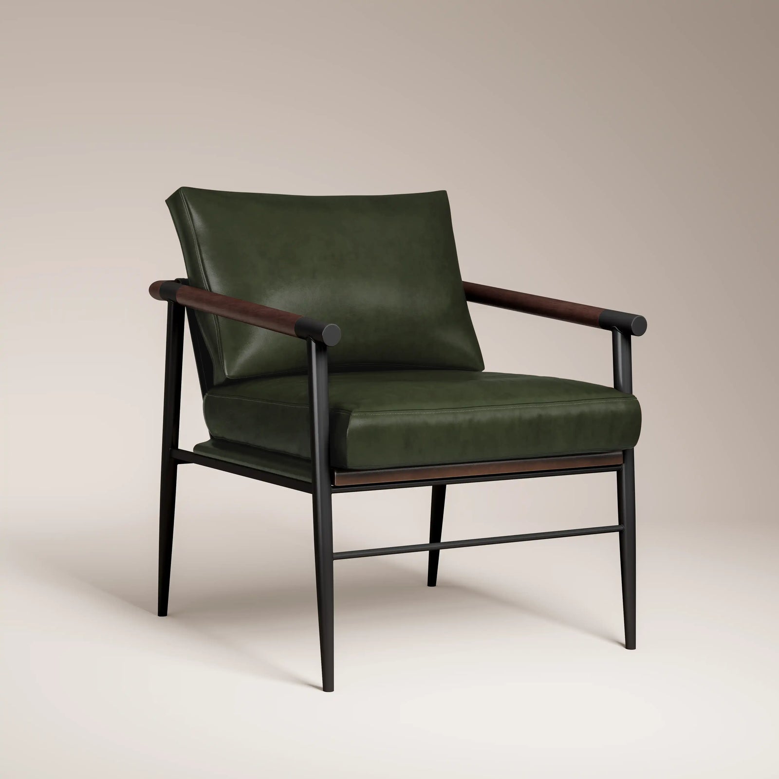 Barbican Armchair | Vintage Green Faux Leather & Black