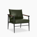 Barbican Armchair | Vintage Green Faux Leather & Black