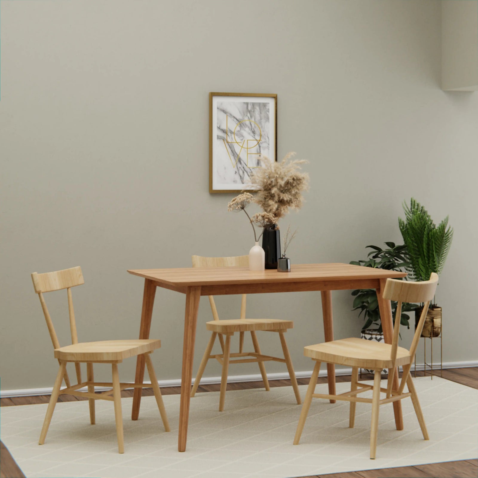 Milton 4 Seat Rectange Dining Table | Natural