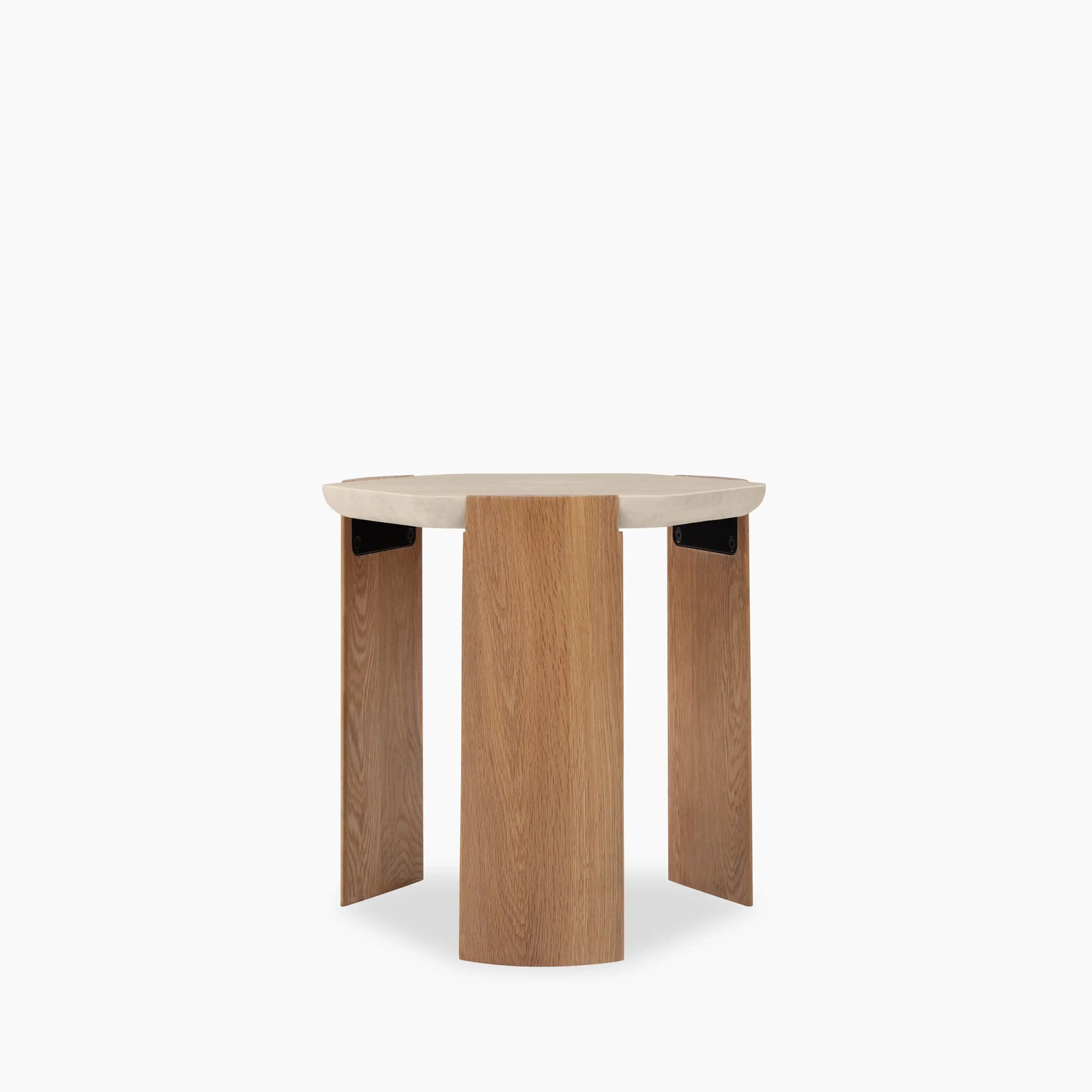 Leilani Side Table | Travertine & Oak