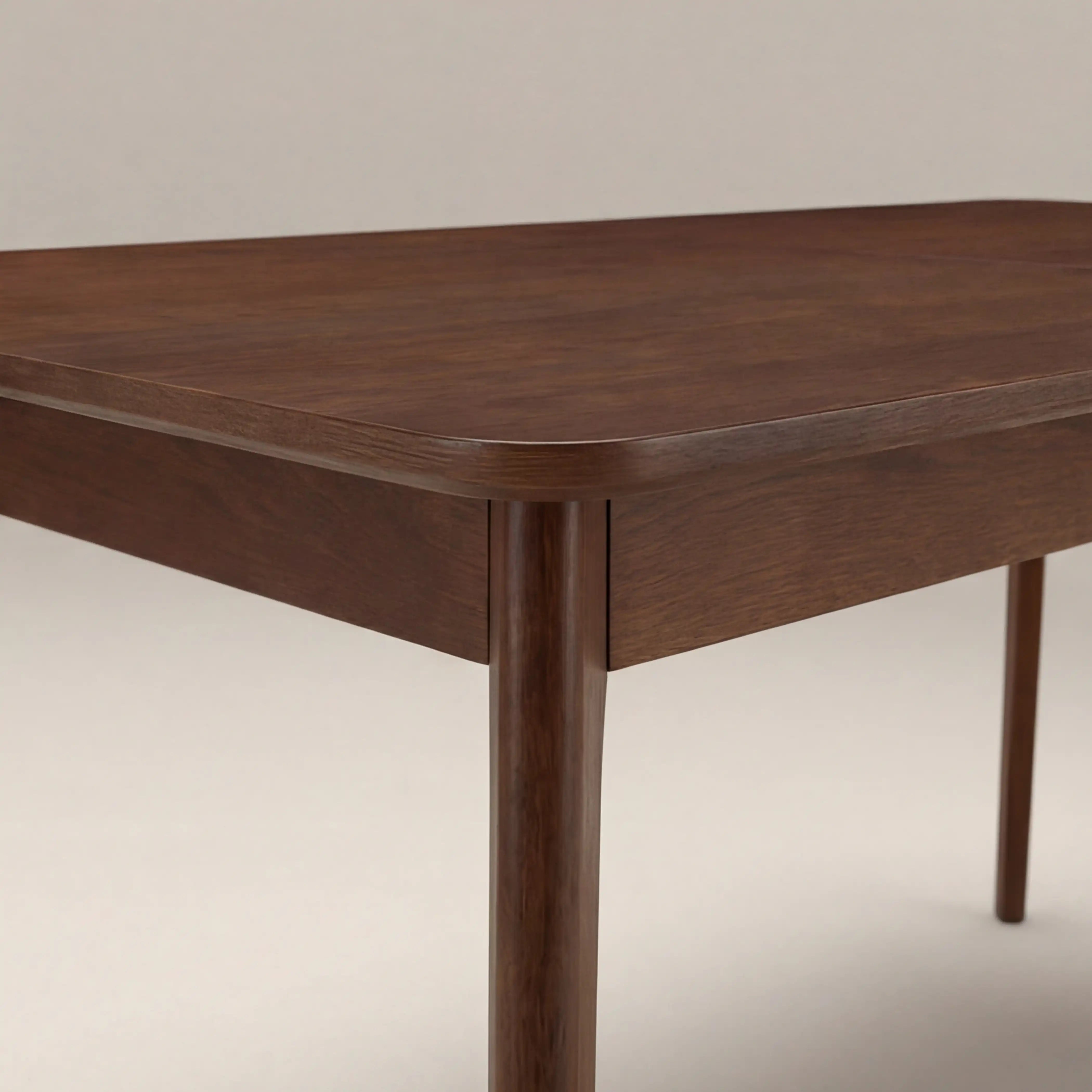 Landon 4-6 Seat Rectangle Wooden Extendable Dining Table, Walnut