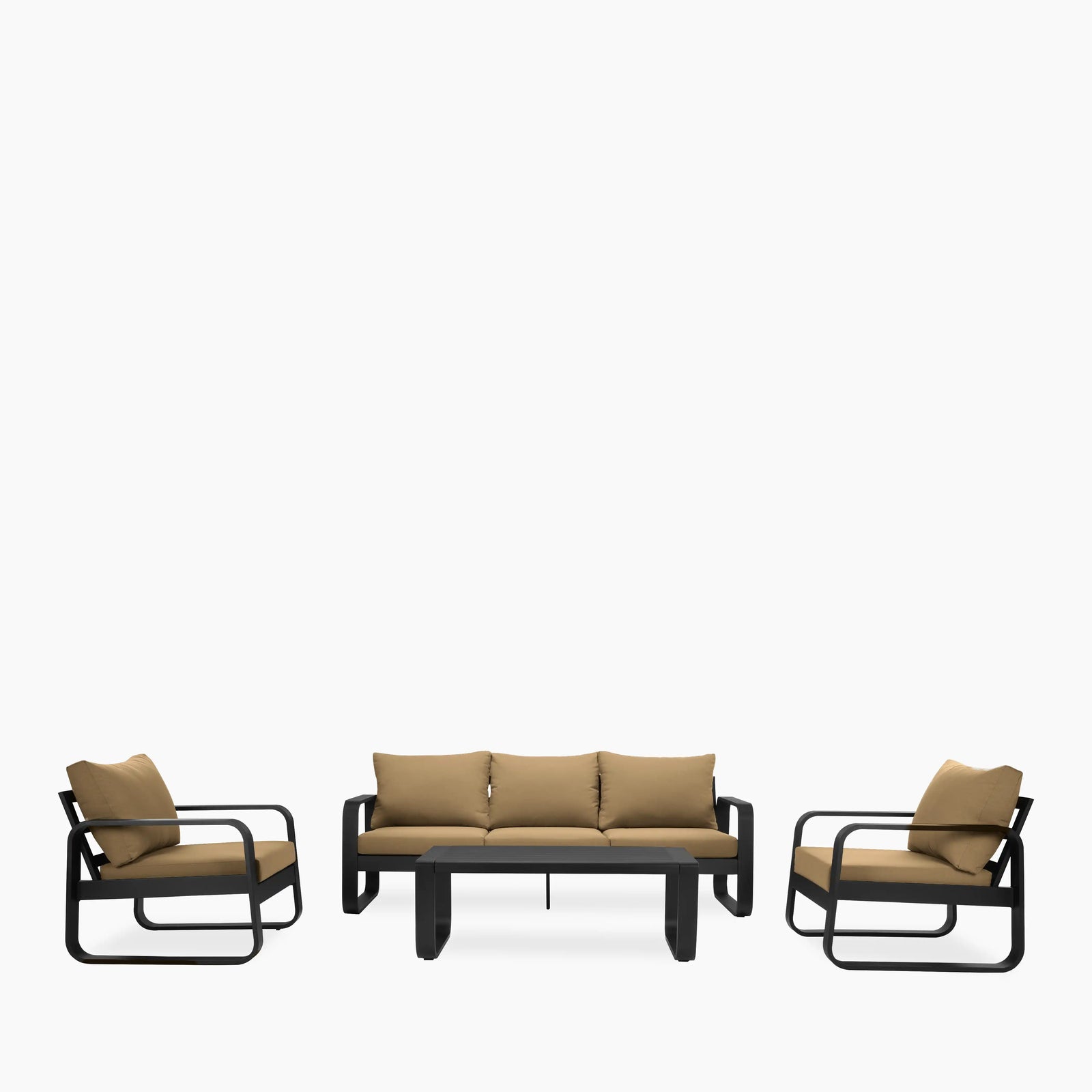 Dante Garden Lounge Set | Beige & Charcoal Black