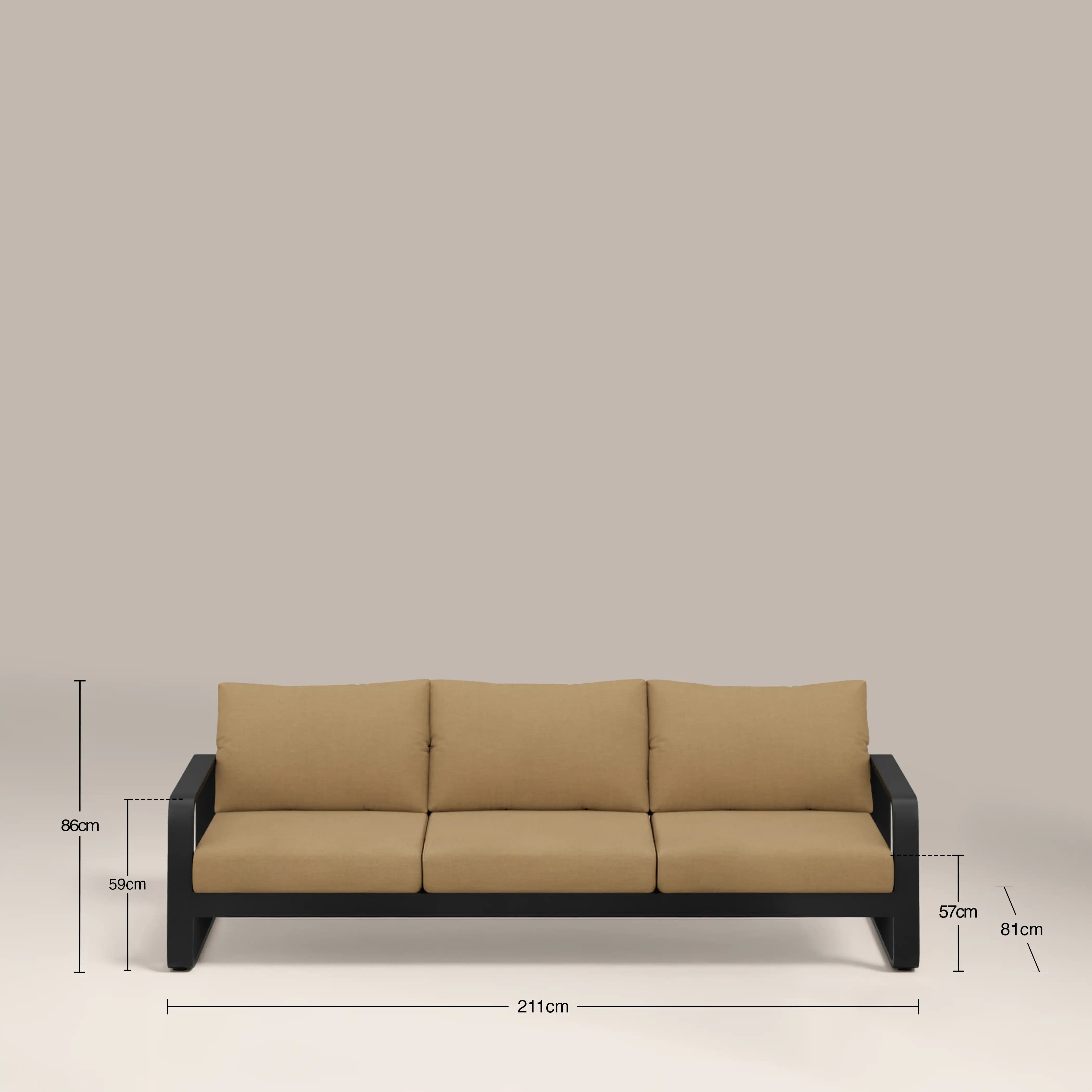 Dante Garden Sofa Set | Beige & Charcoal Black
