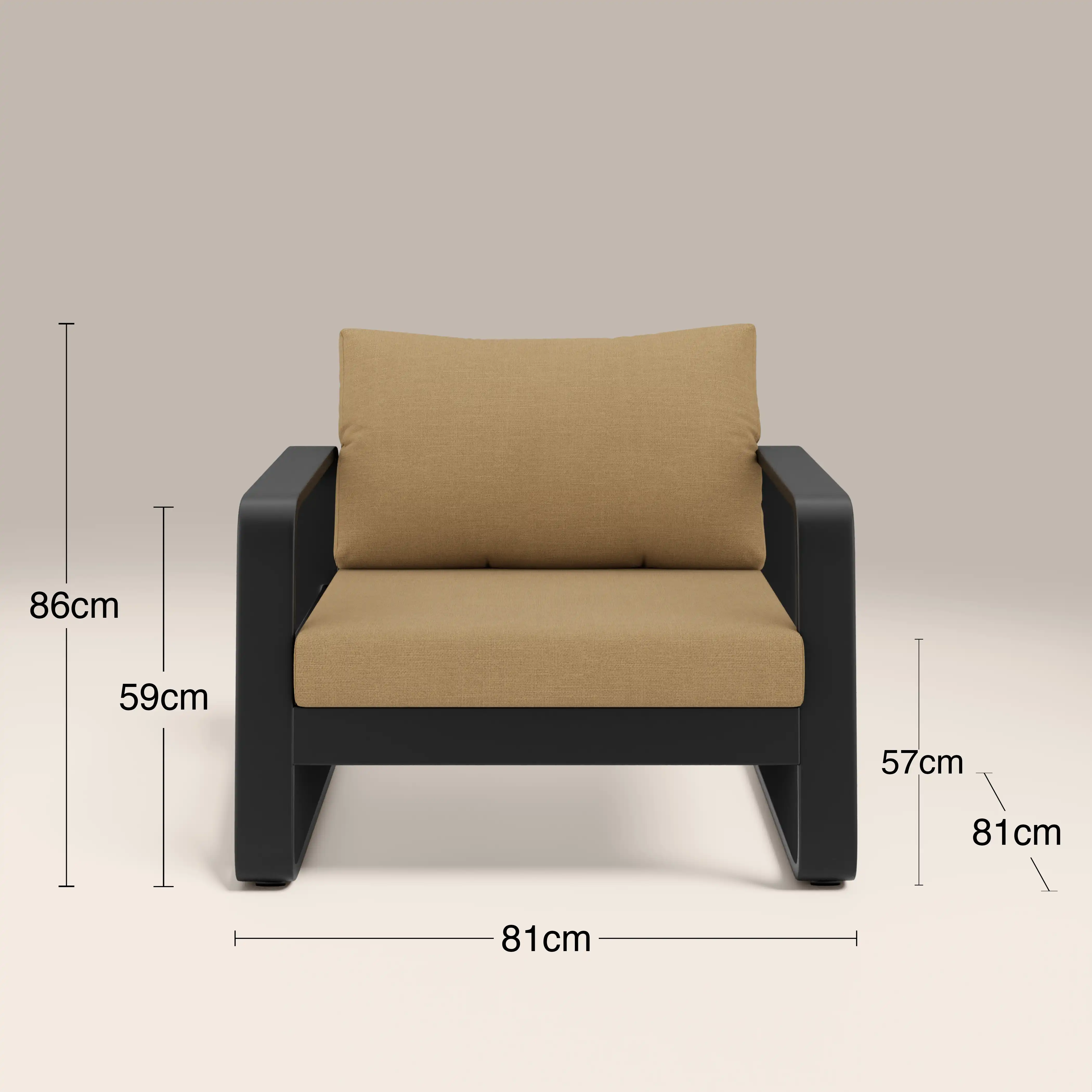 Dante Garden Sofa Set | Beige & Charcoal Black