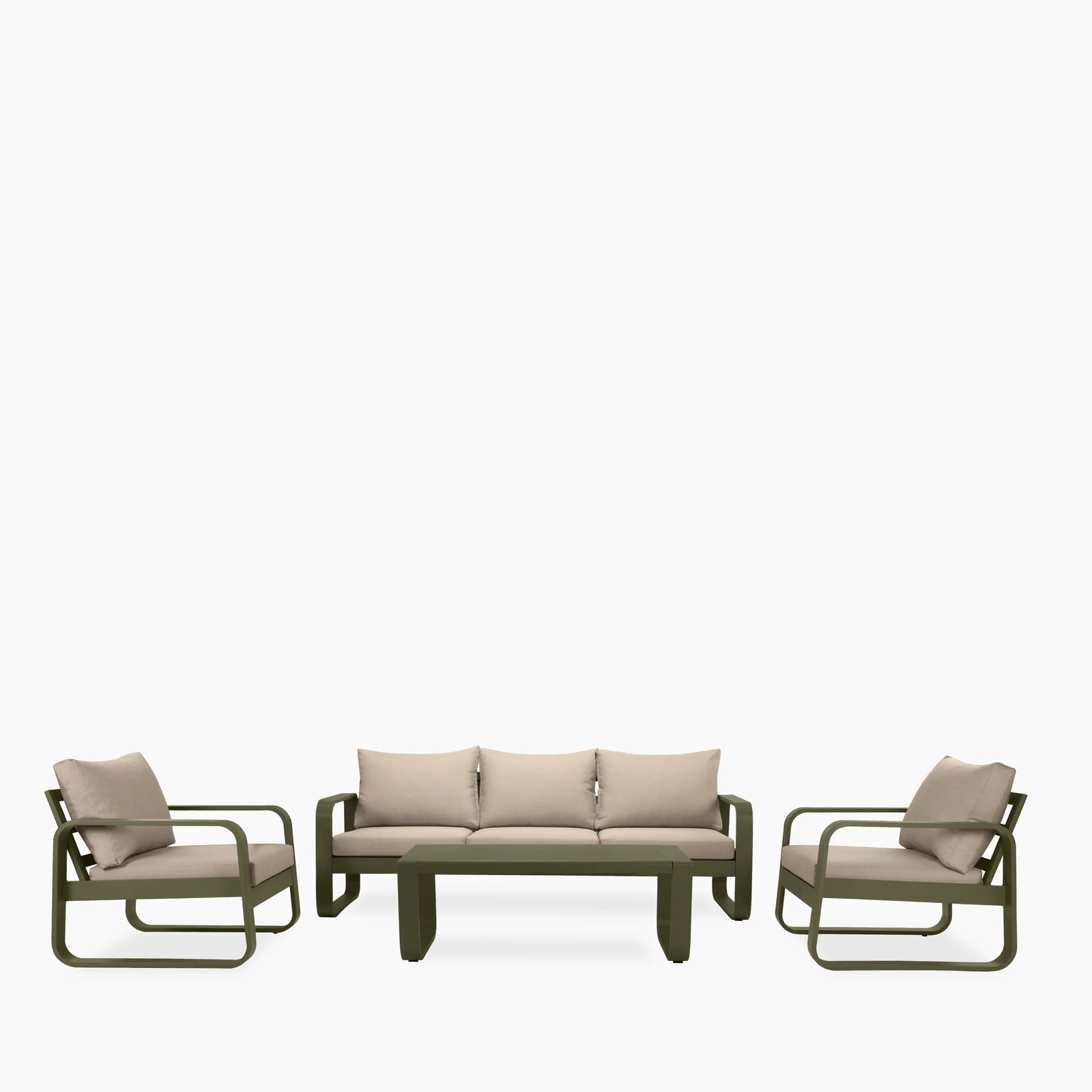 Dante Garden Lounge Set | Cream & Moss Green
