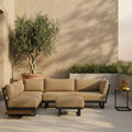 Arco Garden Corner Sofa Set | Beige & Charcoal Black
