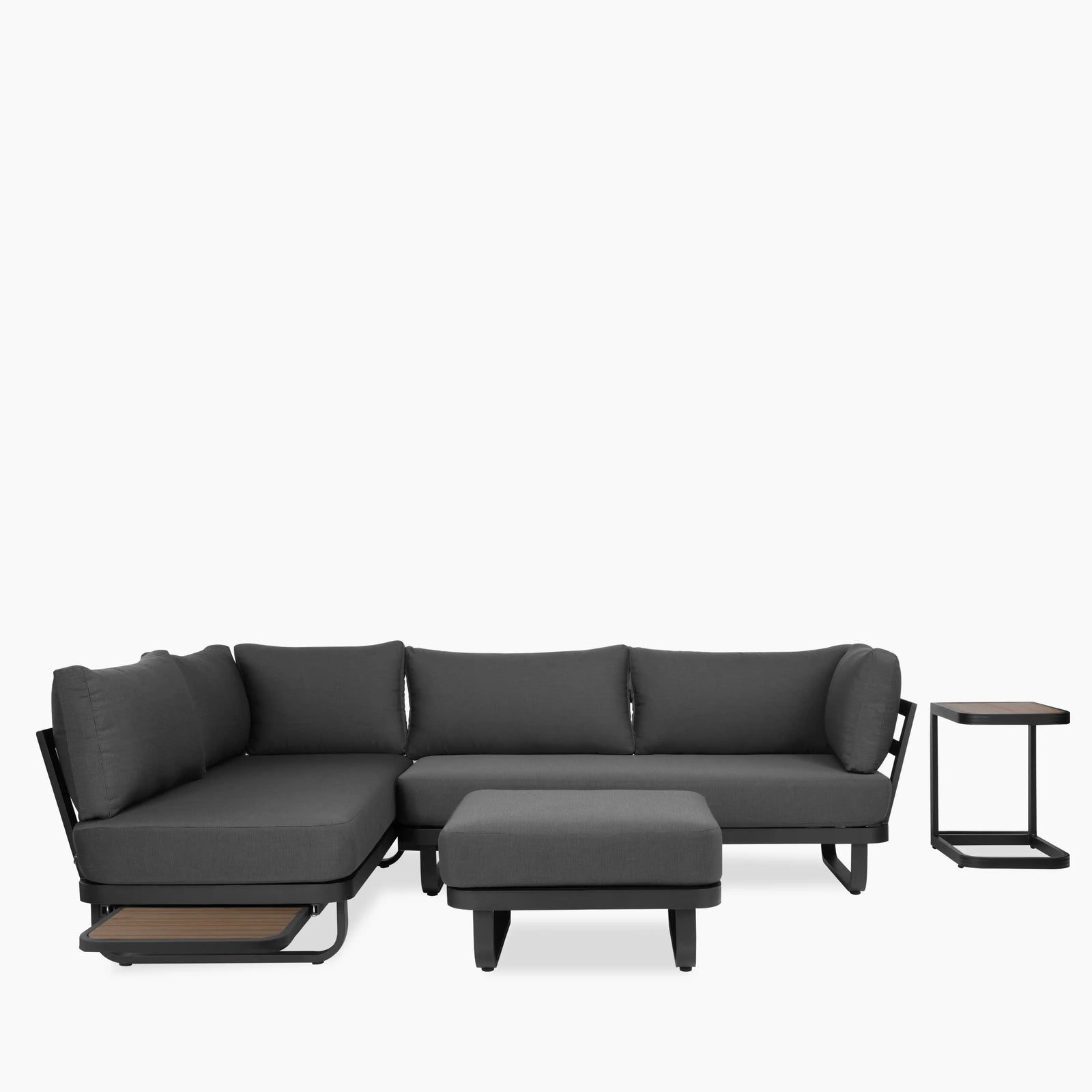 Arco Garden Corner Lounge Set | Charcoal & Charcoal Black
