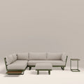 Arco Garden Corner Sofa Set | Cream & Moss Green