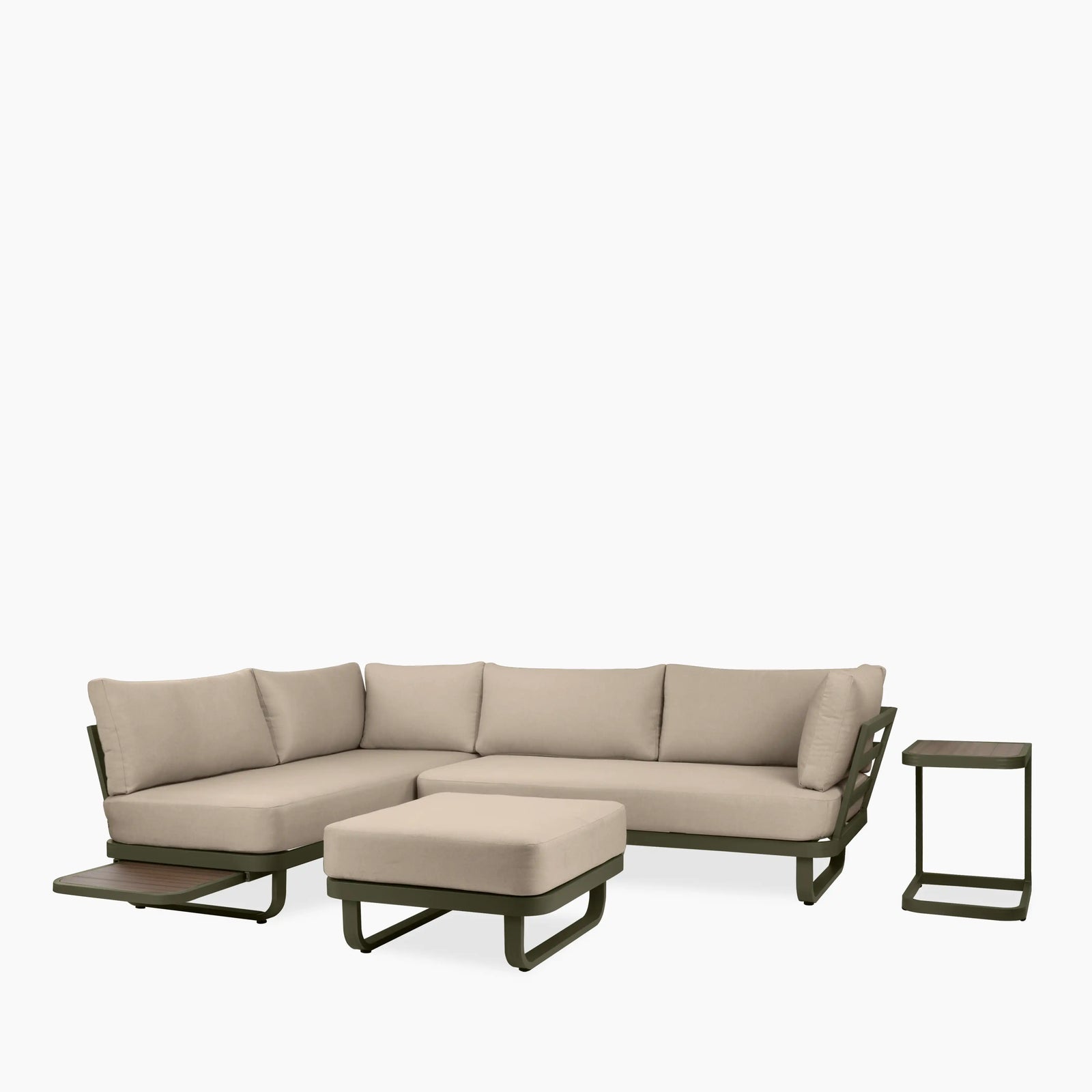 Arco Garden Corner Lounge Set | Cream & Moss Green