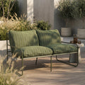 Harris 2 Seater Garden Sofa |  Moss Green Stripe & Moss Green