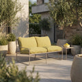 Harris 2 Seater Garden Sofa | Butter Yellow Stripe & Taupe