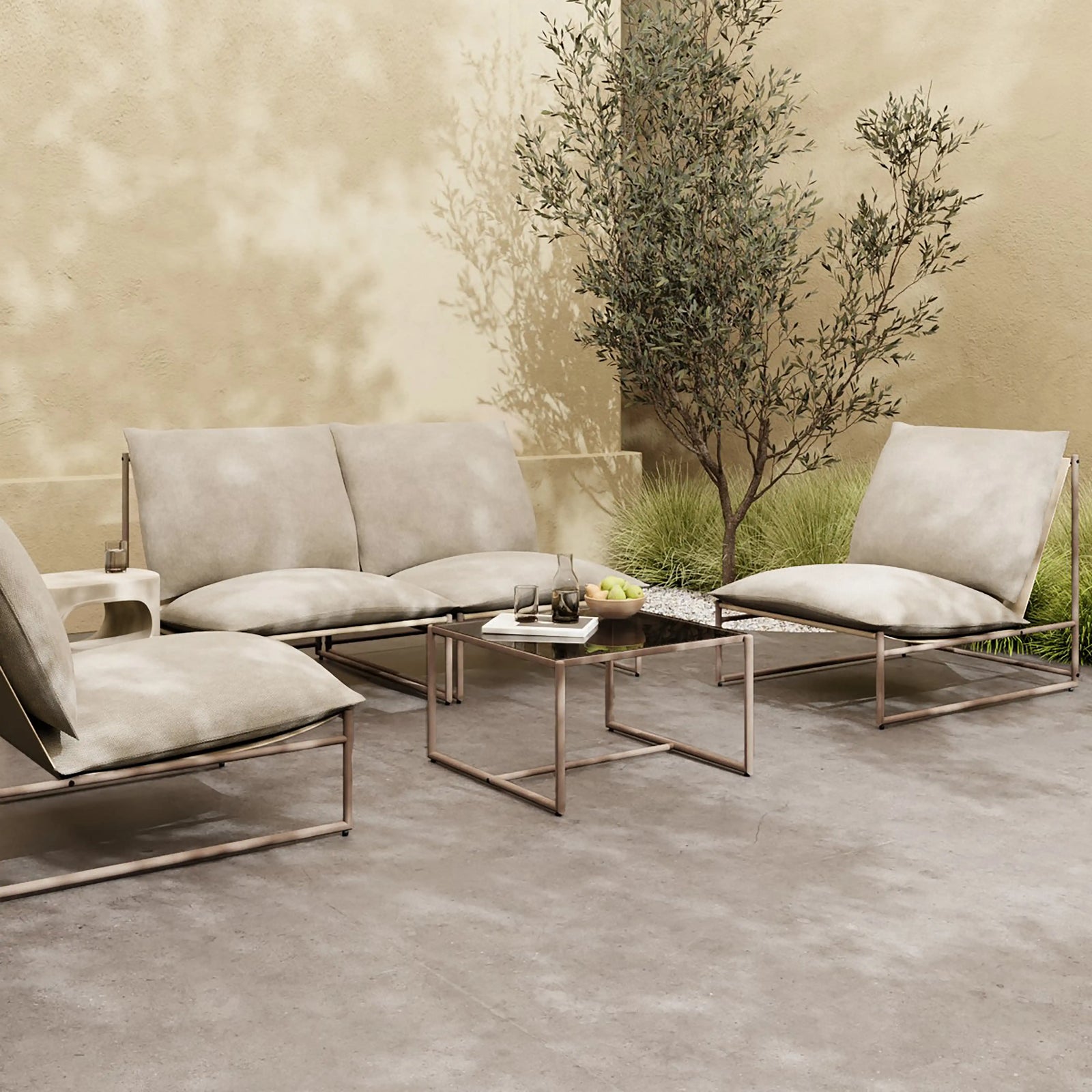 Enzo Garden Lounge Set | Beige & Taupe