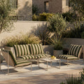 Enzo Garden Sofa Set | Moss Green Stripe & Taupe