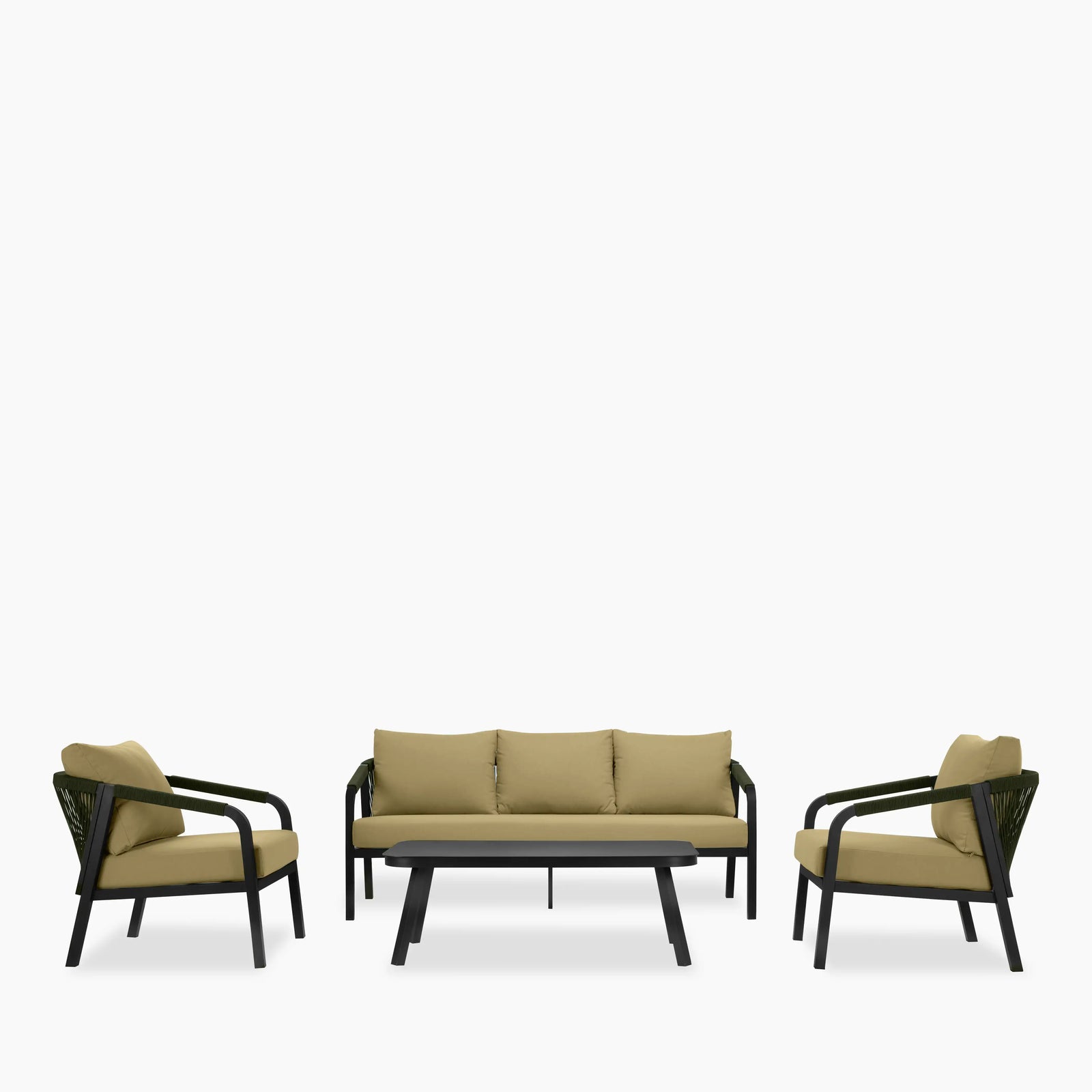 Tuva Garden Lounge Set | Black & Olive Green