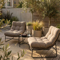 Odessa Garden Bistro Lounge Set |  Natural Boucle & Charcoal Black