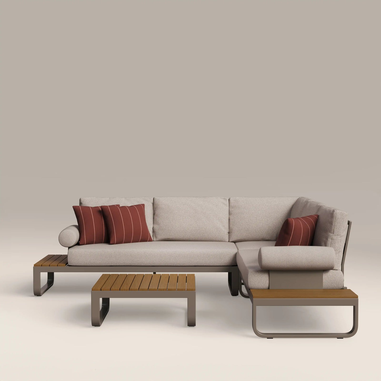 Milo Garden Corner Sofa Set | Natural & Taupe