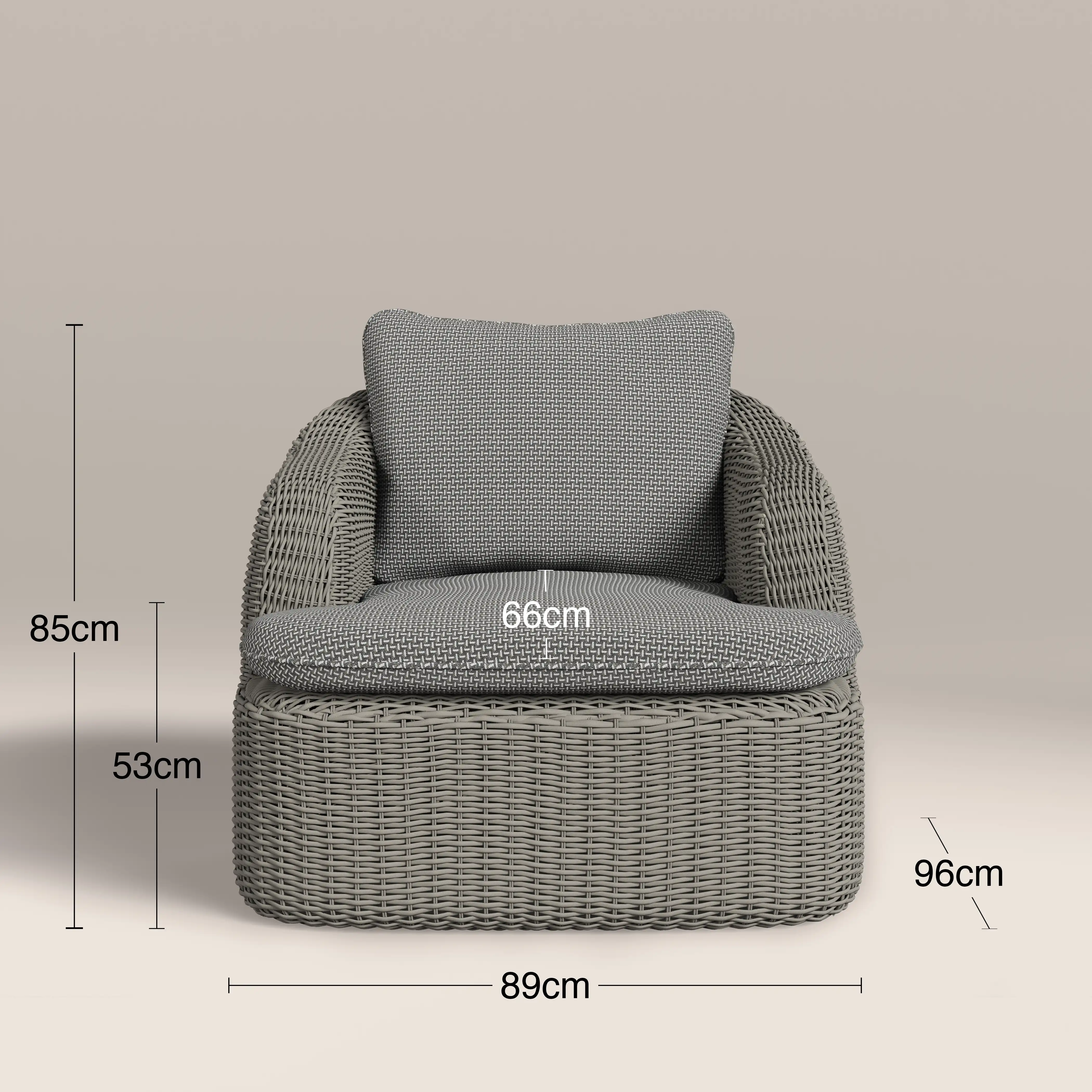 Lucia Garden Sofa Set | Retro Pattern Fabric & Smoked Natural Rattan